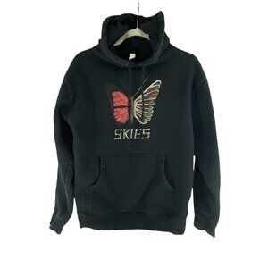 Lil Skies Butterfly Rib Hoodie Sweatshirt S Black Unisex Streetwear Graphic Pull